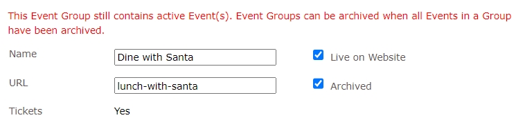 Archived Event Groups