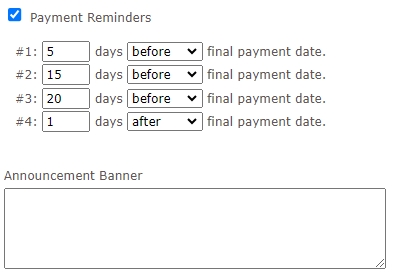 Configuration Payment Reminders