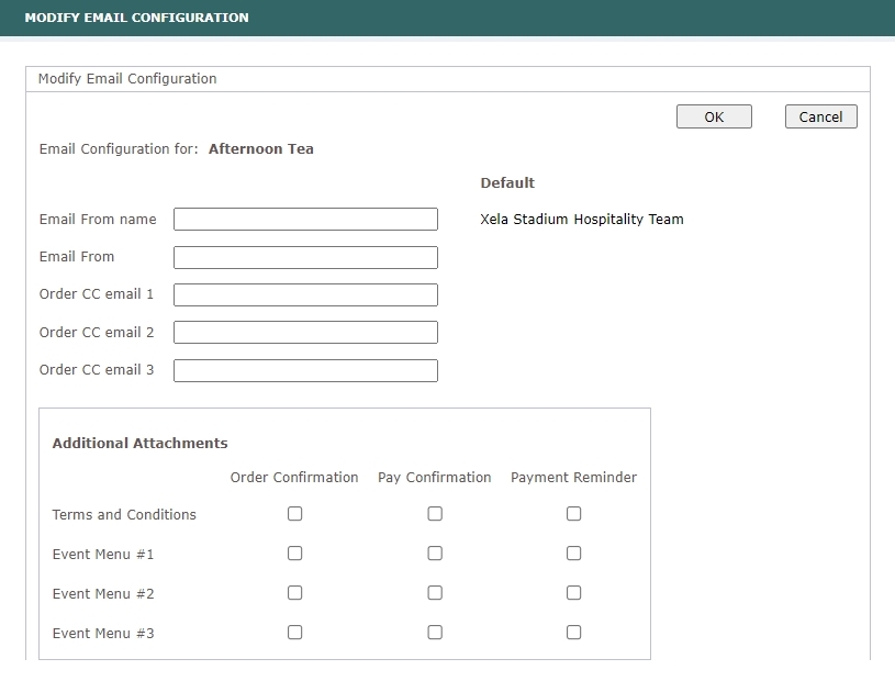 Modify Email Configuration